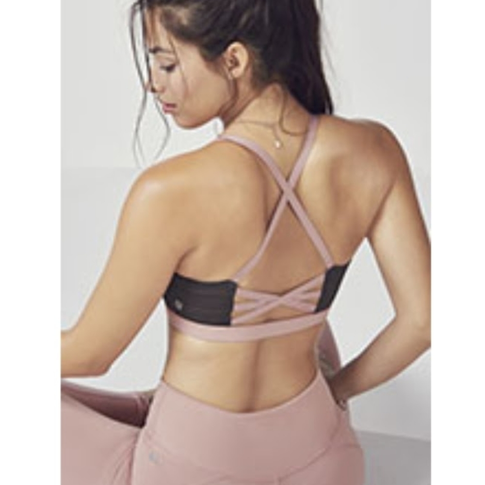 Fabletics Black & Pink Toni Sports Bra II XS